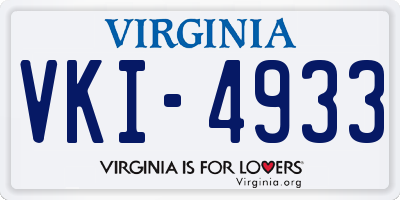 VA license plate VKI4933