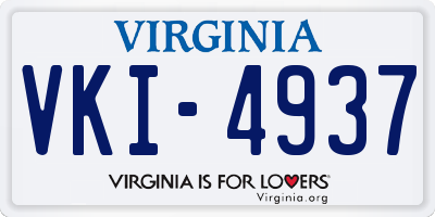 VA license plate VKI4937
