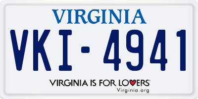VA license plate VKI4941