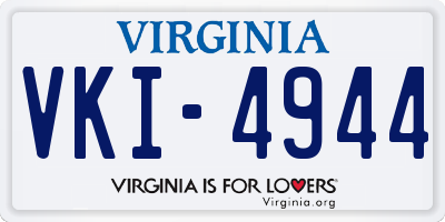 VA license plate VKI4944