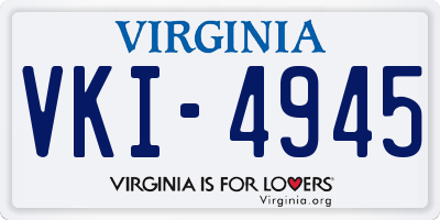 VA license plate VKI4945