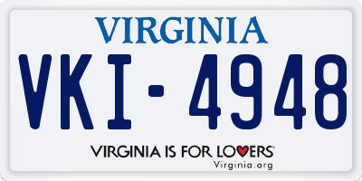 VA license plate VKI4948