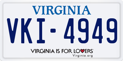 VA license plate VKI4949