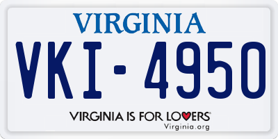VA license plate VKI4950