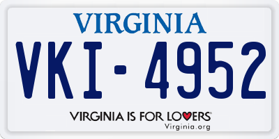 VA license plate VKI4952