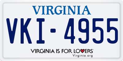 VA license plate VKI4955