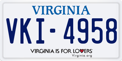 VA license plate VKI4958