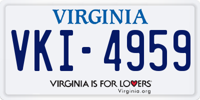 VA license plate VKI4959