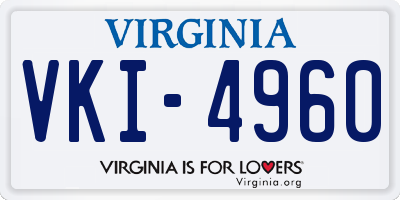 VA license plate VKI4960