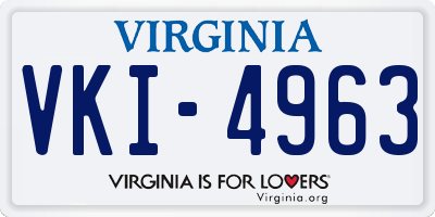 VA license plate VKI4963