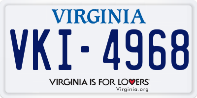 VA license plate VKI4968