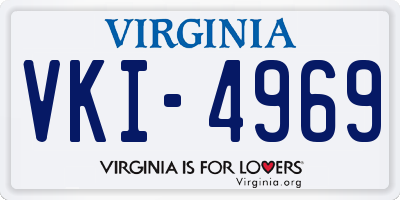 VA license plate VKI4969