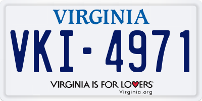 VA license plate VKI4971