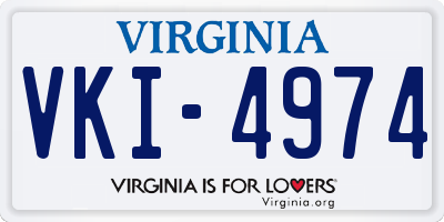 VA license plate VKI4974