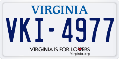 VA license plate VKI4977