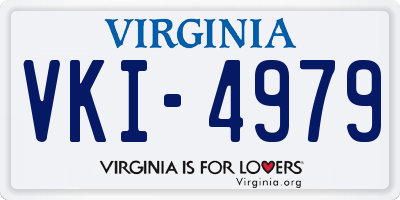 VA license plate VKI4979