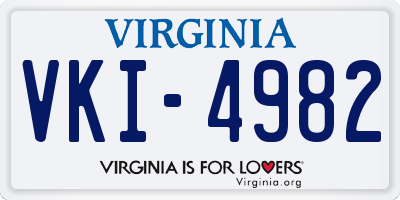 VA license plate VKI4982