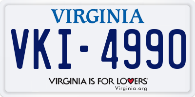 VA license plate VKI4990