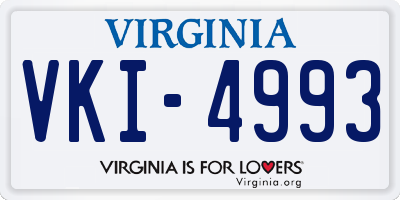VA license plate VKI4993