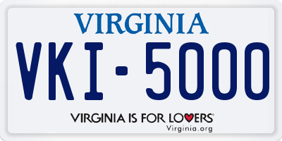 VA license plate VKI5000