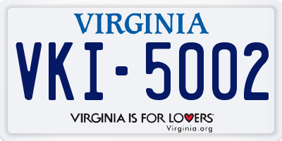 VA license plate VKI5002