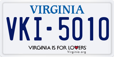 VA license plate VKI5010