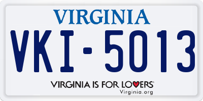 VA license plate VKI5013