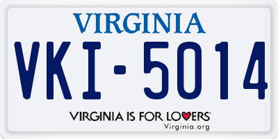 VA license plate VKI5014