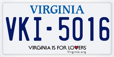 VA license plate VKI5016