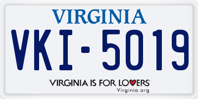 VA license plate VKI5019
