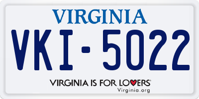 VA license plate VKI5022