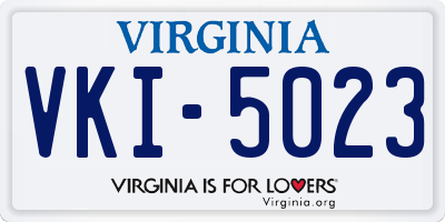 VA license plate VKI5023