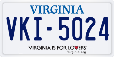 VA license plate VKI5024