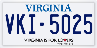 VA license plate VKI5025