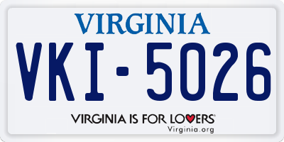 VA license plate VKI5026