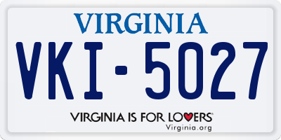 VA license plate VKI5027