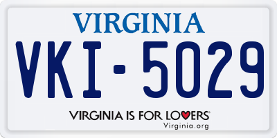 VA license plate VKI5029