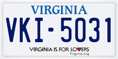 VA license plate VKI5031