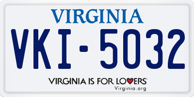 VA license plate VKI5032