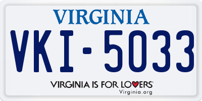 VA license plate VKI5033