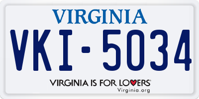 VA license plate VKI5034