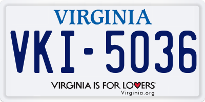 VA license plate VKI5036