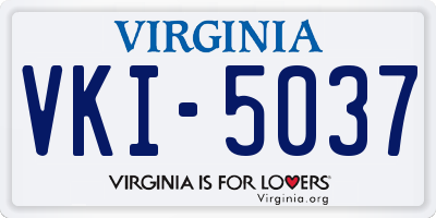 VA license plate VKI5037