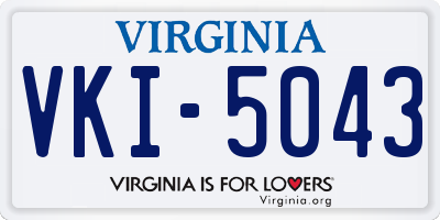VA license plate VKI5043