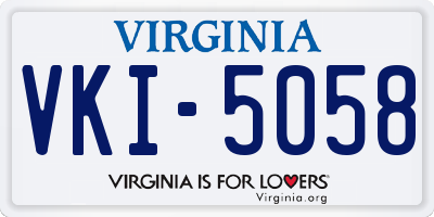 VA license plate VKI5058