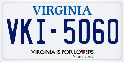 VA license plate VKI5060
