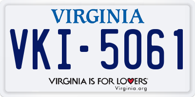 VA license plate VKI5061