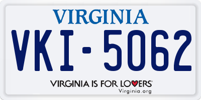 VA license plate VKI5062