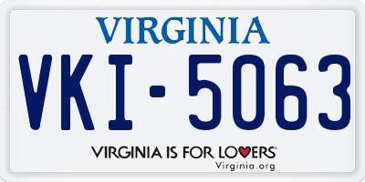VA license plate VKI5063