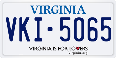 VA license plate VKI5065